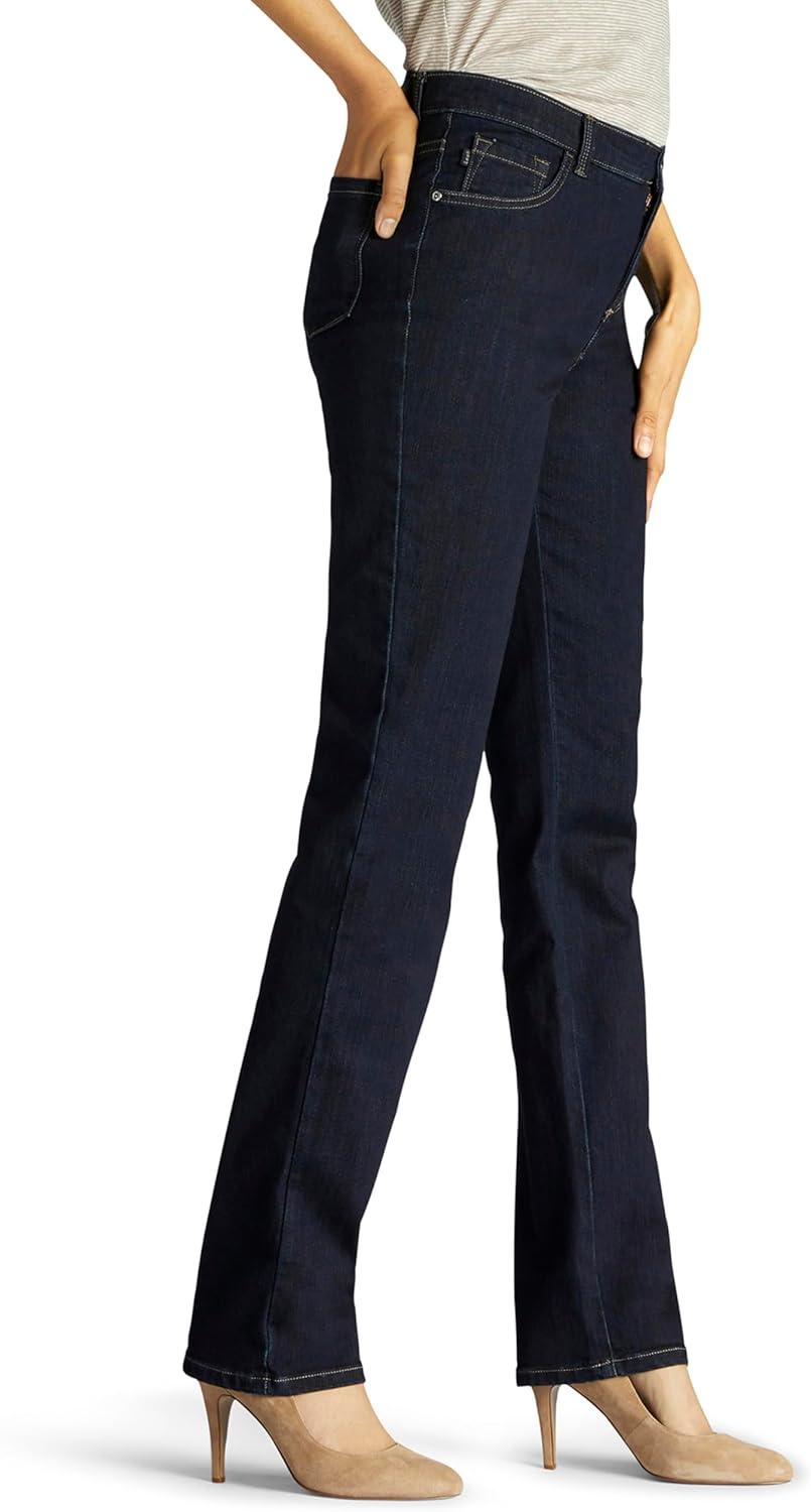 imageLee Womens Petite Legendary Mid Rise Straight Leg JeanHeritage Blue