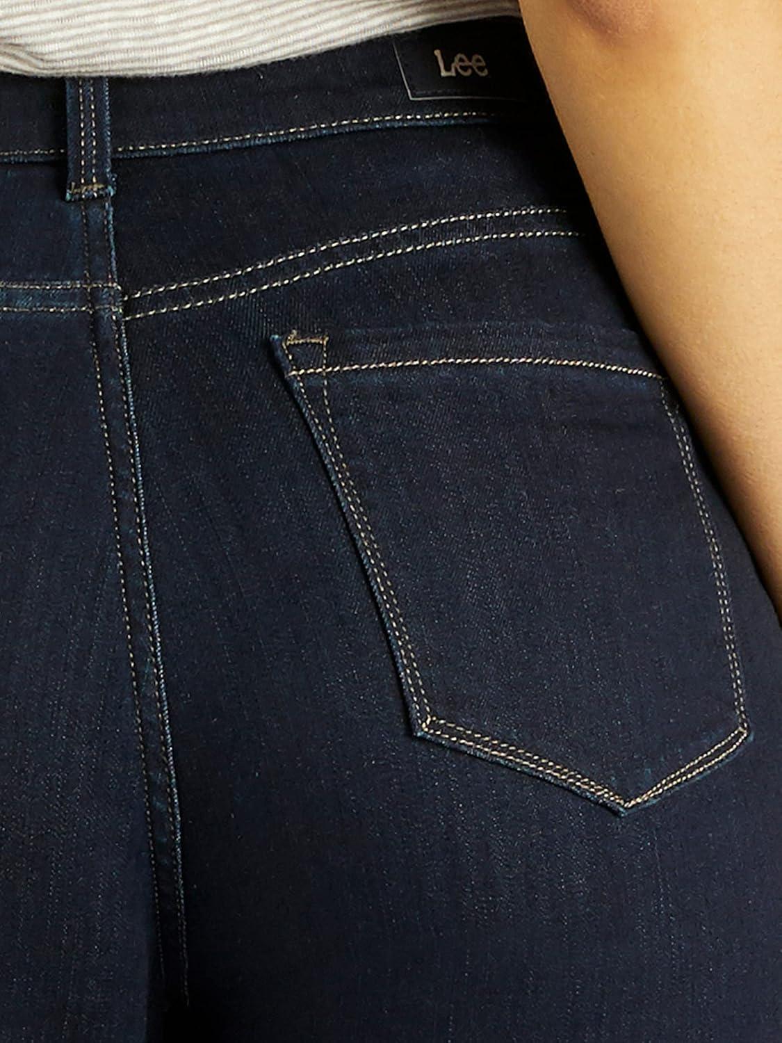 imageLee Womens Petite Legendary Mid Rise Straight Leg JeanHeritage Blue