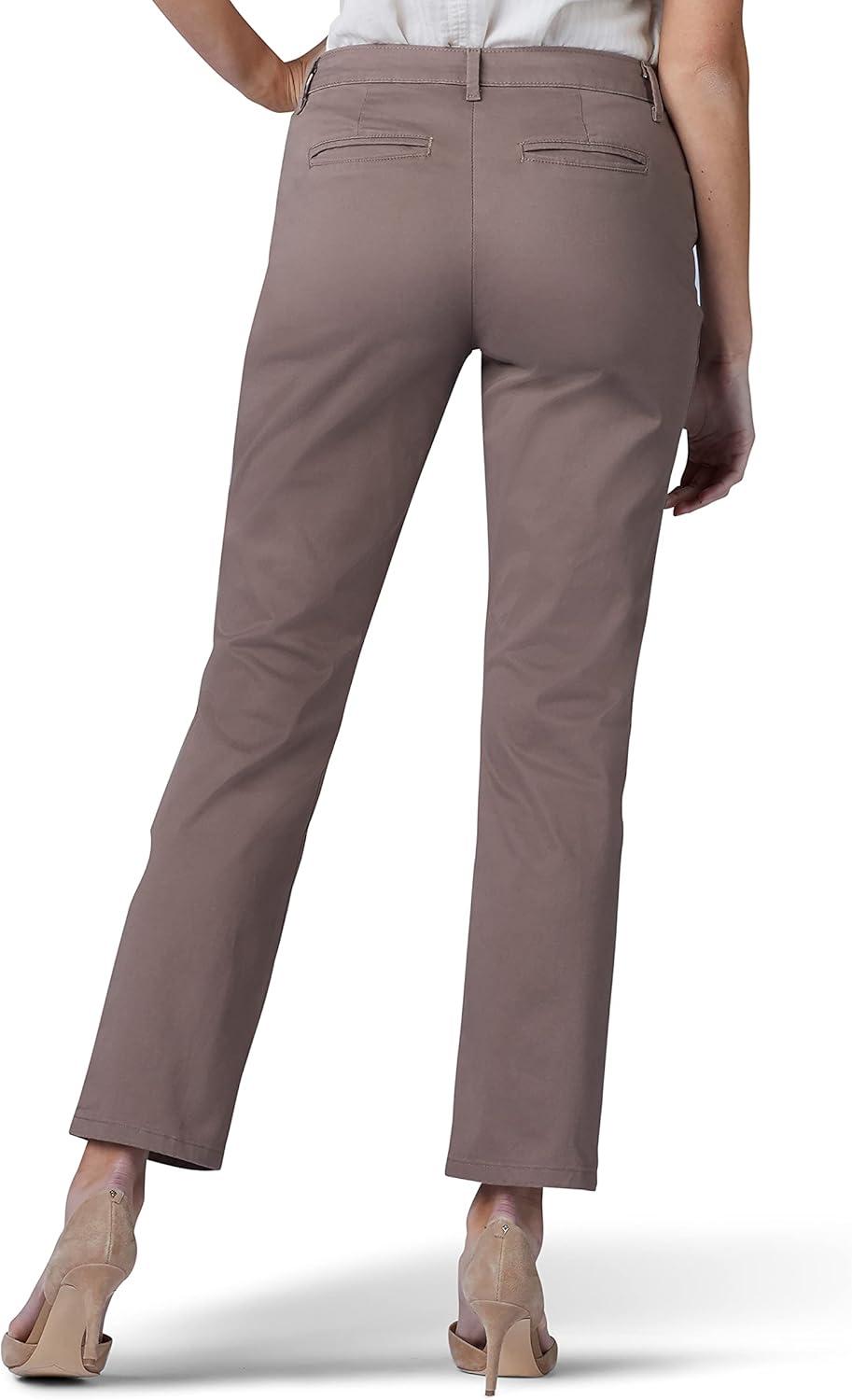 imageLee Womens Petite Relaxed Fit All Day Straight Leg PantFalcon Brown