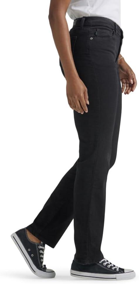 imageLee Womens Petite Relaxed Fit Straight Leg JeanBlack Onyx