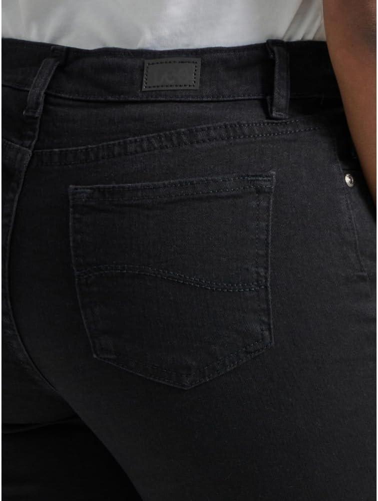 imageLee Womens Petite Relaxed Fit Straight Leg JeanBlack Onyx