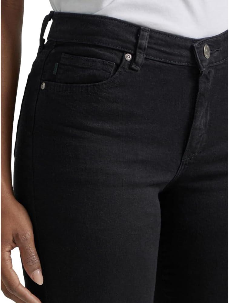 imageLee Womens Petite Relaxed Fit Straight Leg JeanBlack Onyx