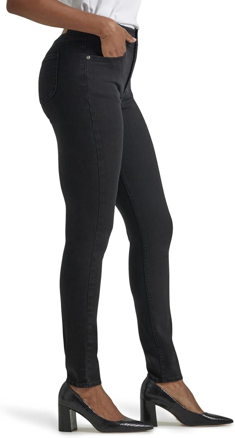 imageLee Womens Petite Ultra Lux Comfort with Flex Motion High Rise Skinny JeanBlack