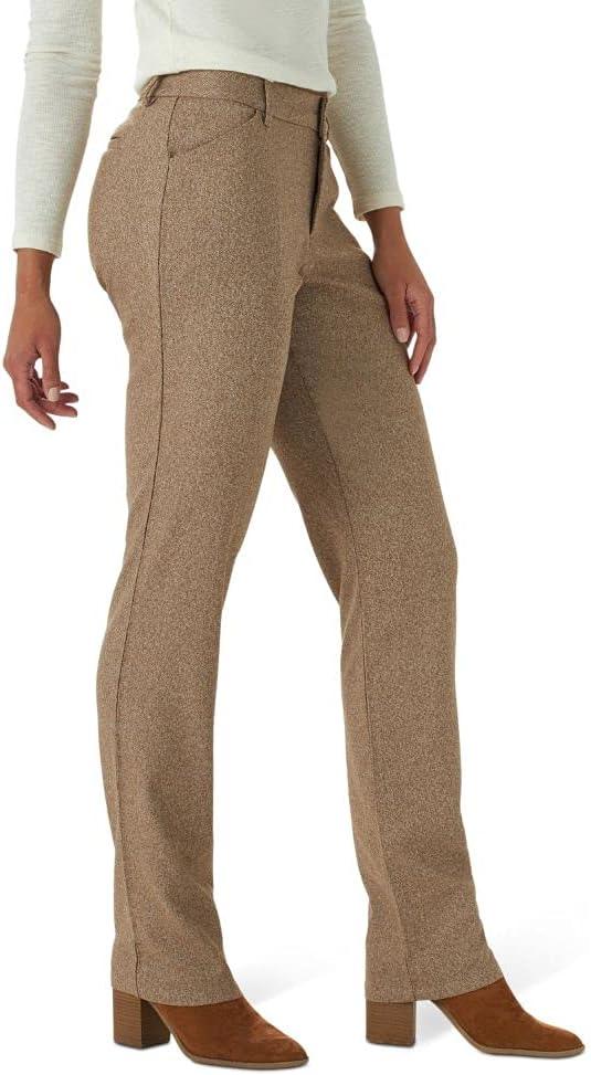 imageLee Womens Petite Wrinkle Free Relaxed Fit Straight Leg PantDark Earth