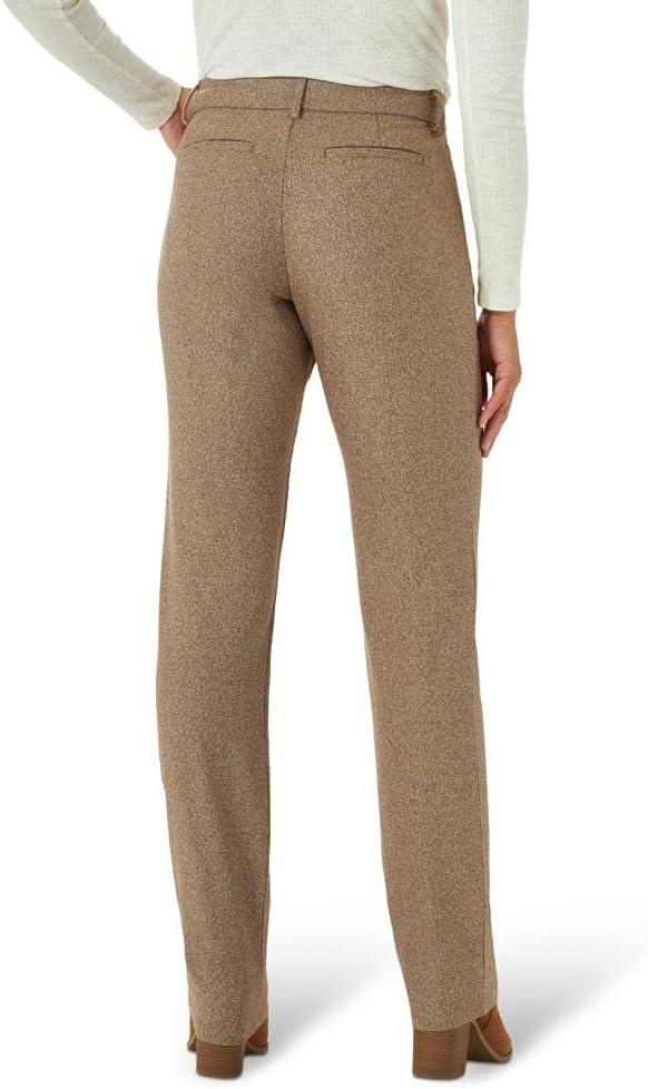 imageLee Womens Petite Wrinkle Free Relaxed Fit Straight Leg PantDark Earth