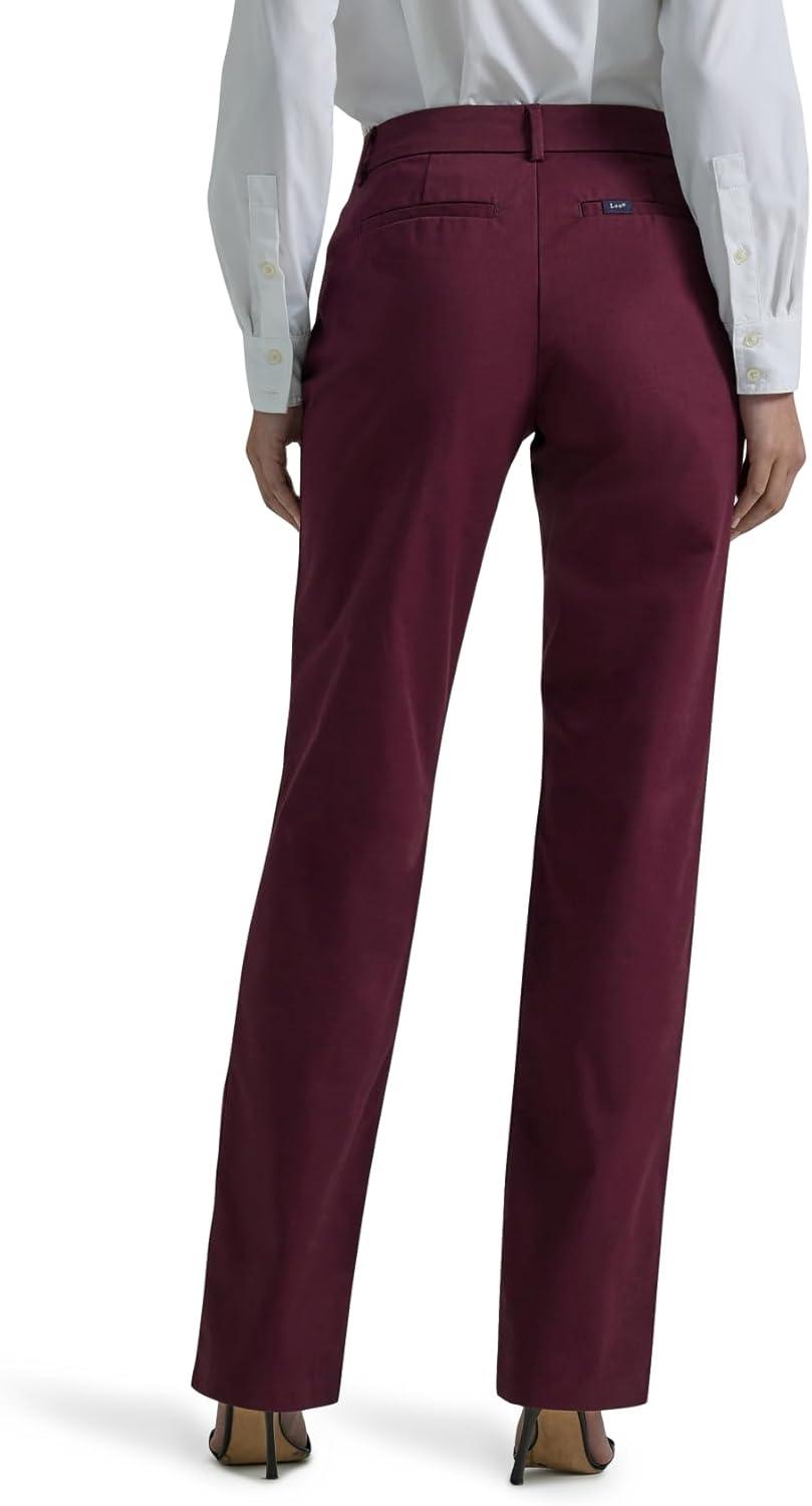 imageLee Womens Petite Wrinkle Free Relaxed Fit Straight Leg PantRodeo
