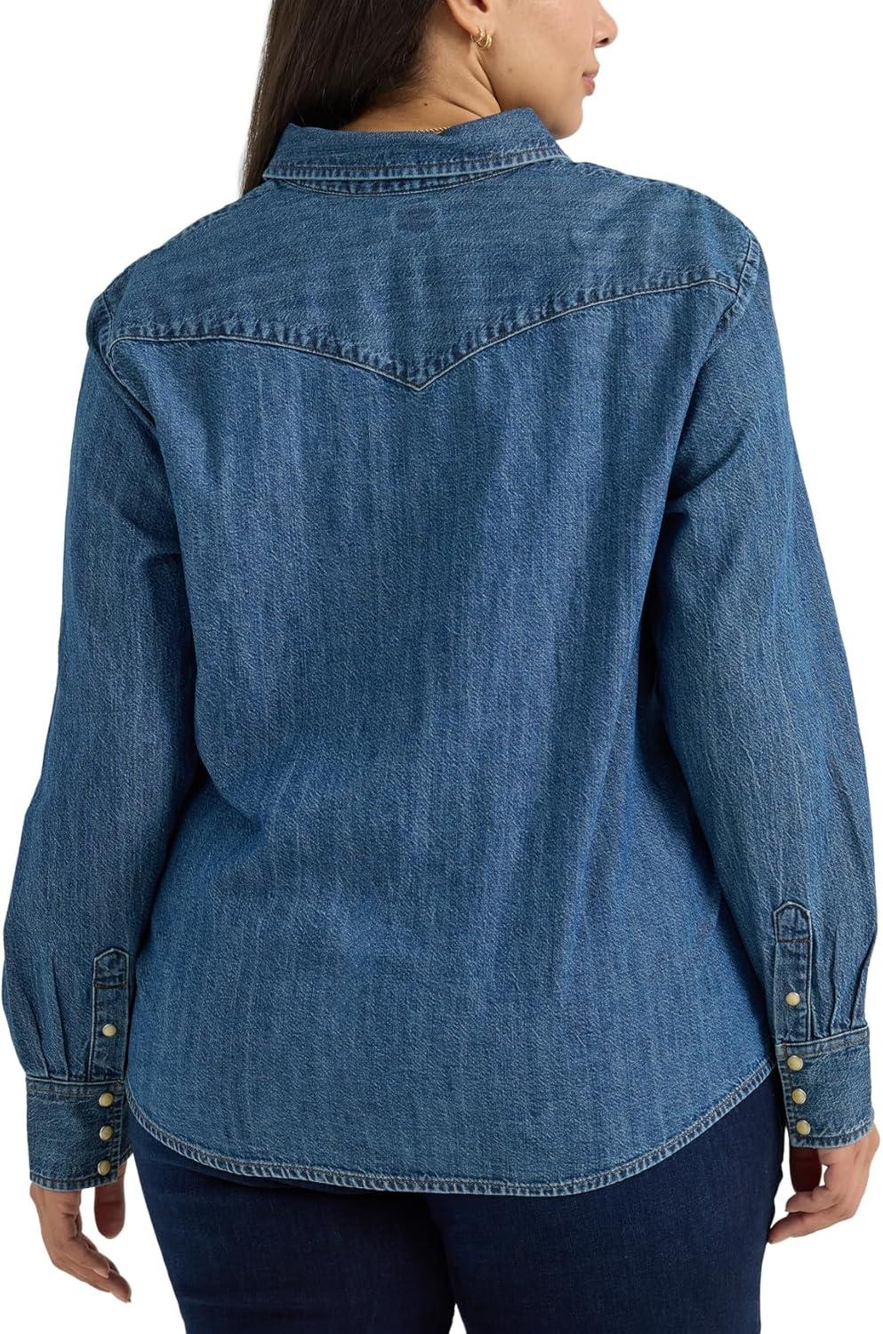 imageLee Womens Plus Size Legendary Long Sleeve Western Snap ShirtUnderstated Ground