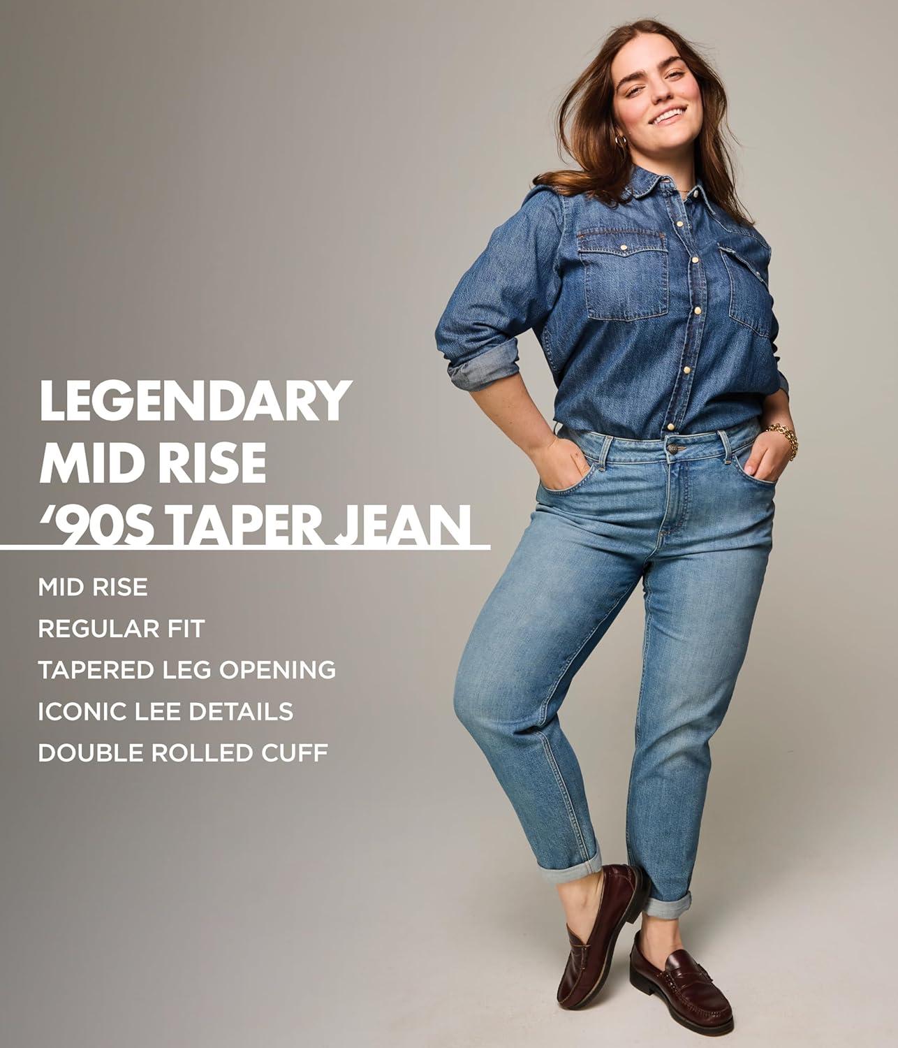 imageLee Womens Plus Size Legendary Mid Rise 90s Taper JeanDark Stream