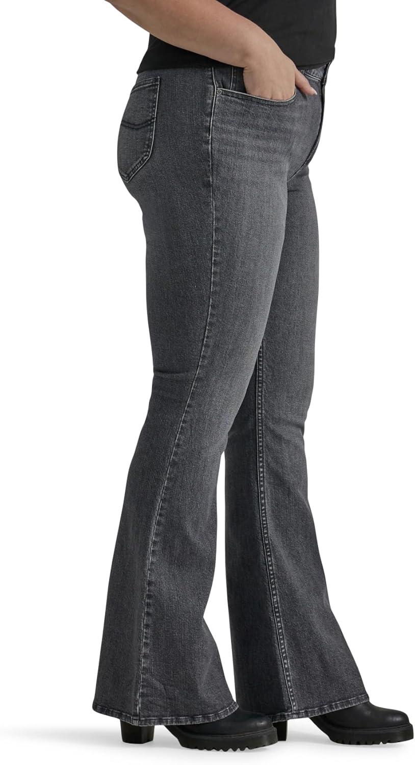 imageLee Womens Plus Size Legendary Mid Rise Flare JeanBlurred Darks