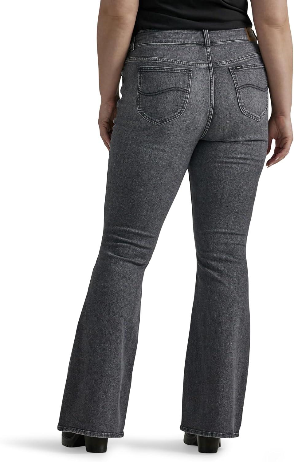 imageLee Womens Plus Size Legendary Mid Rise Flare JeanBlurred Darks