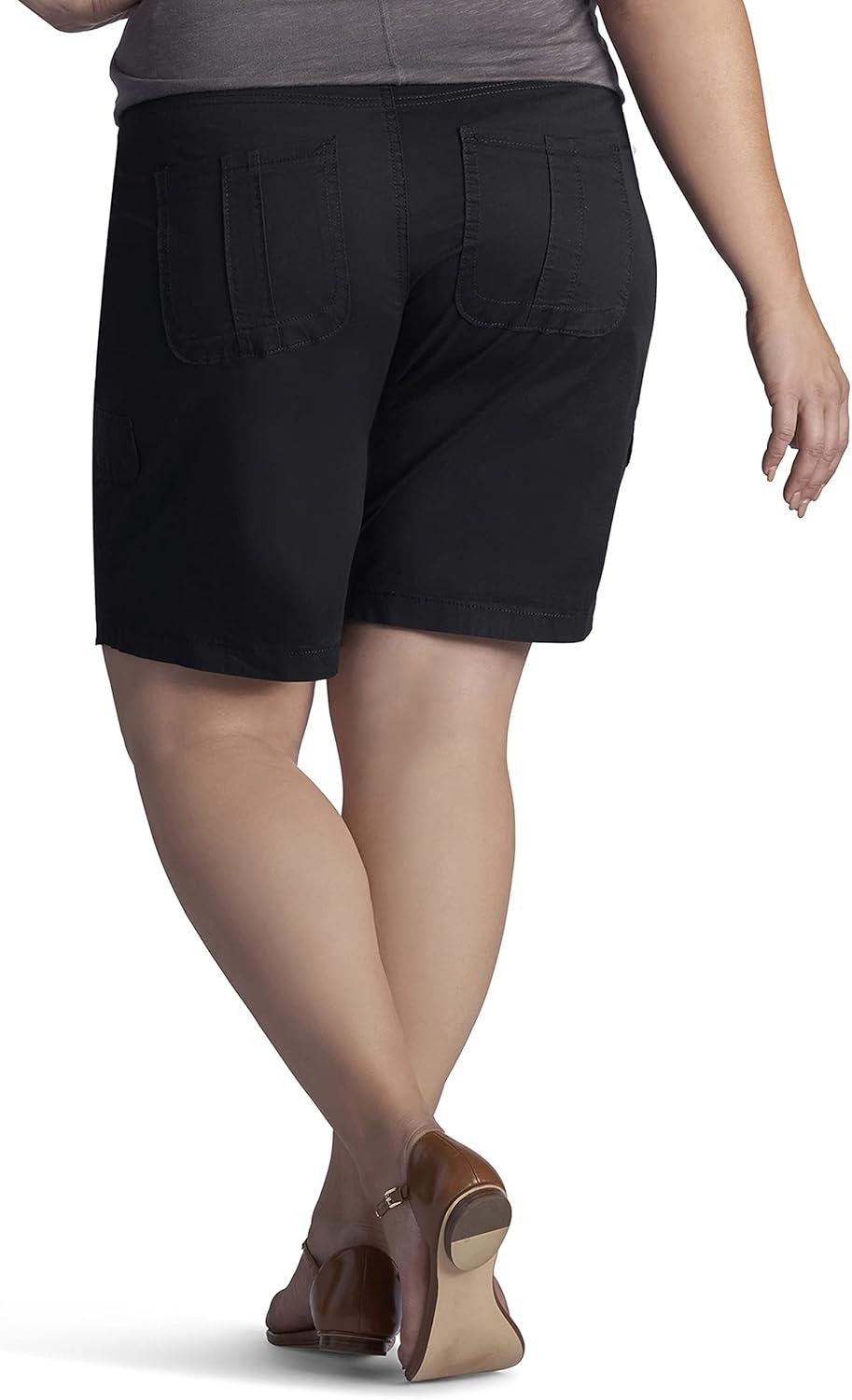 imageLee Womens Plus Size Relaxedfit Avey KnitWaist Cargo Bermuda ShortBlack
