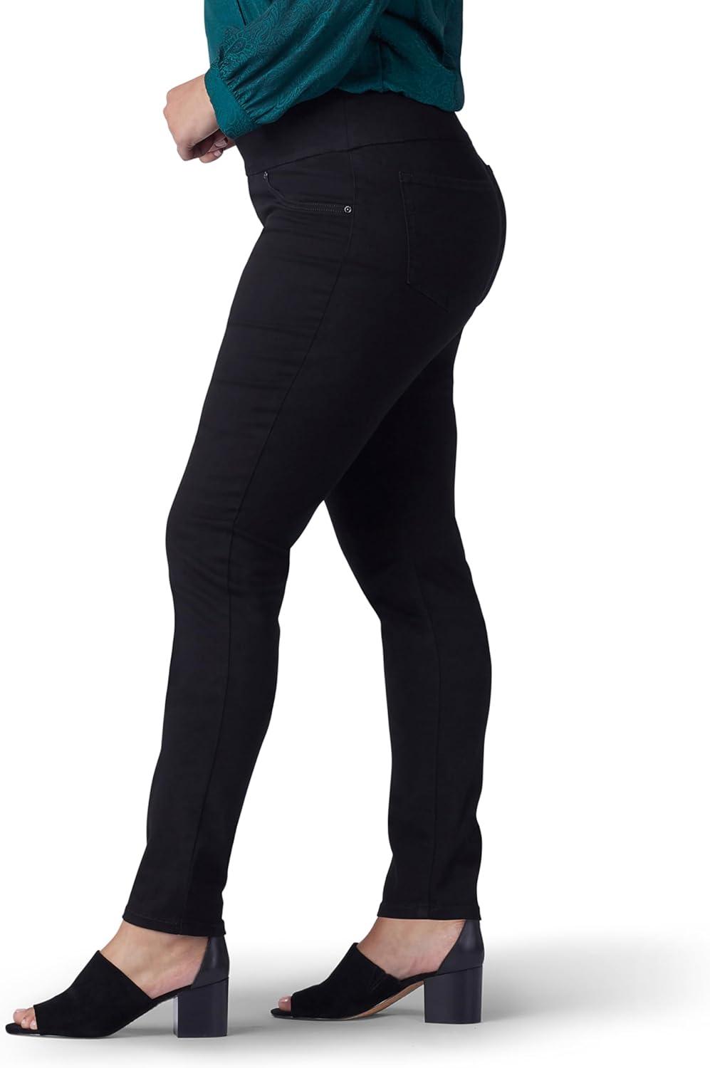 imageLee Womens Plus Size Sculpting Slim Fit Skinny Leg Pull on JeanBlack