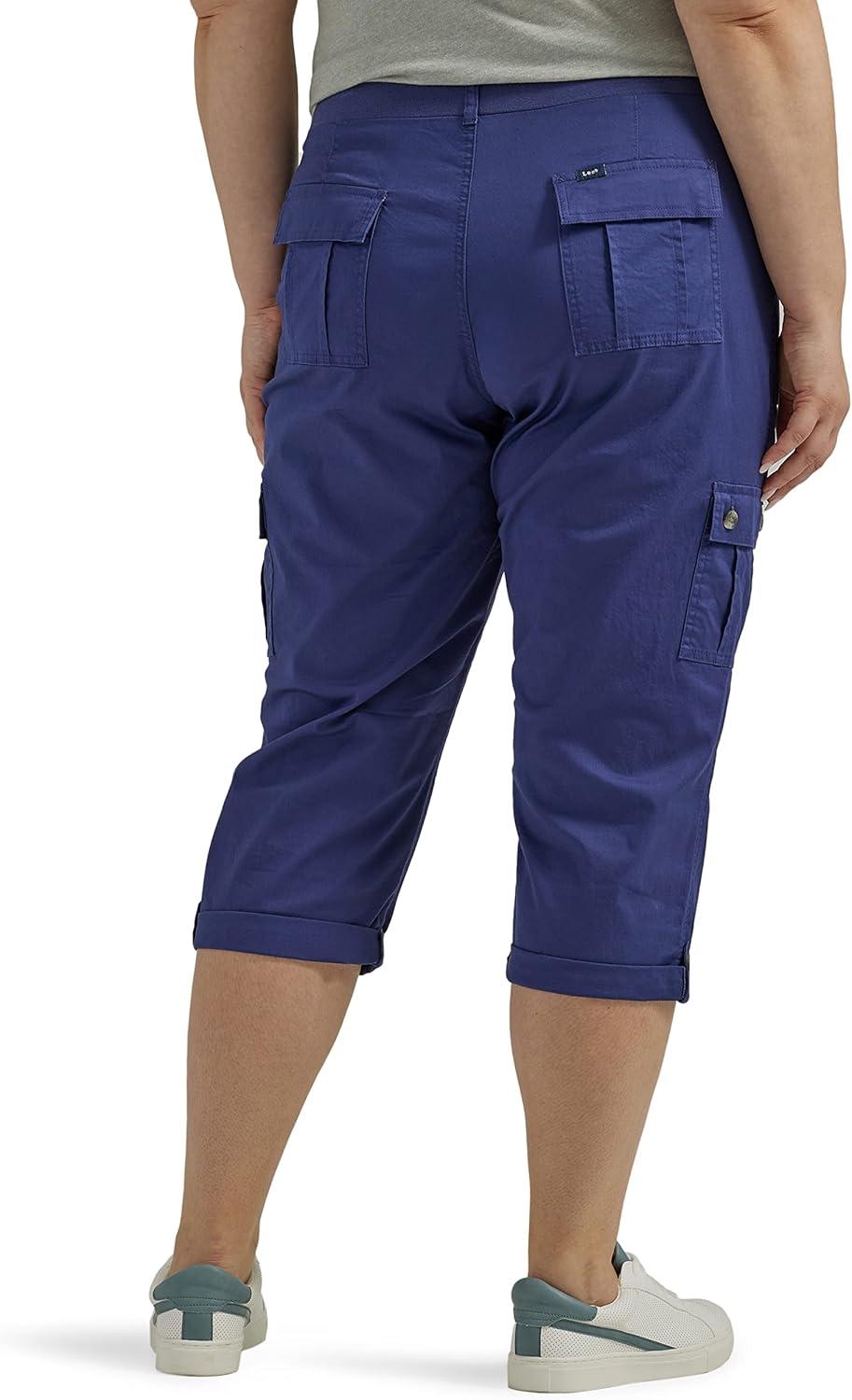 imageLee Womens Plus Size Ultra Lux Comfort with Flextogo Cargo Capri PantMedieval Blue