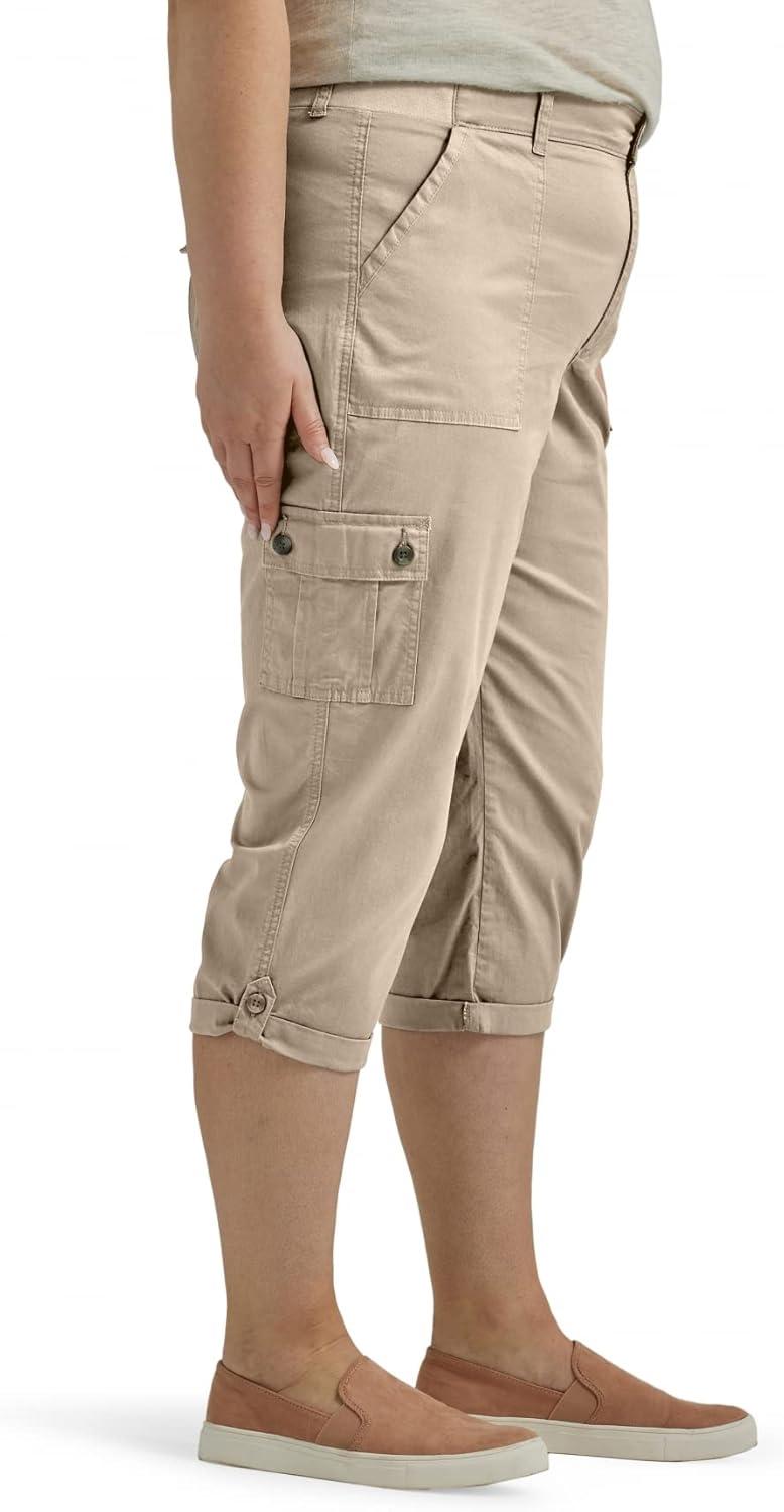 imageLee Womens Plus Size Ultra Lux Comfort with Flextogo Cargo Capri PantPioneer Beige