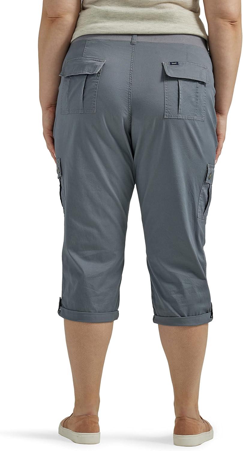 imageLee Womens Plus Size Ultra Lux Comfort with Flextogo Cargo Capri PantTech Gray
