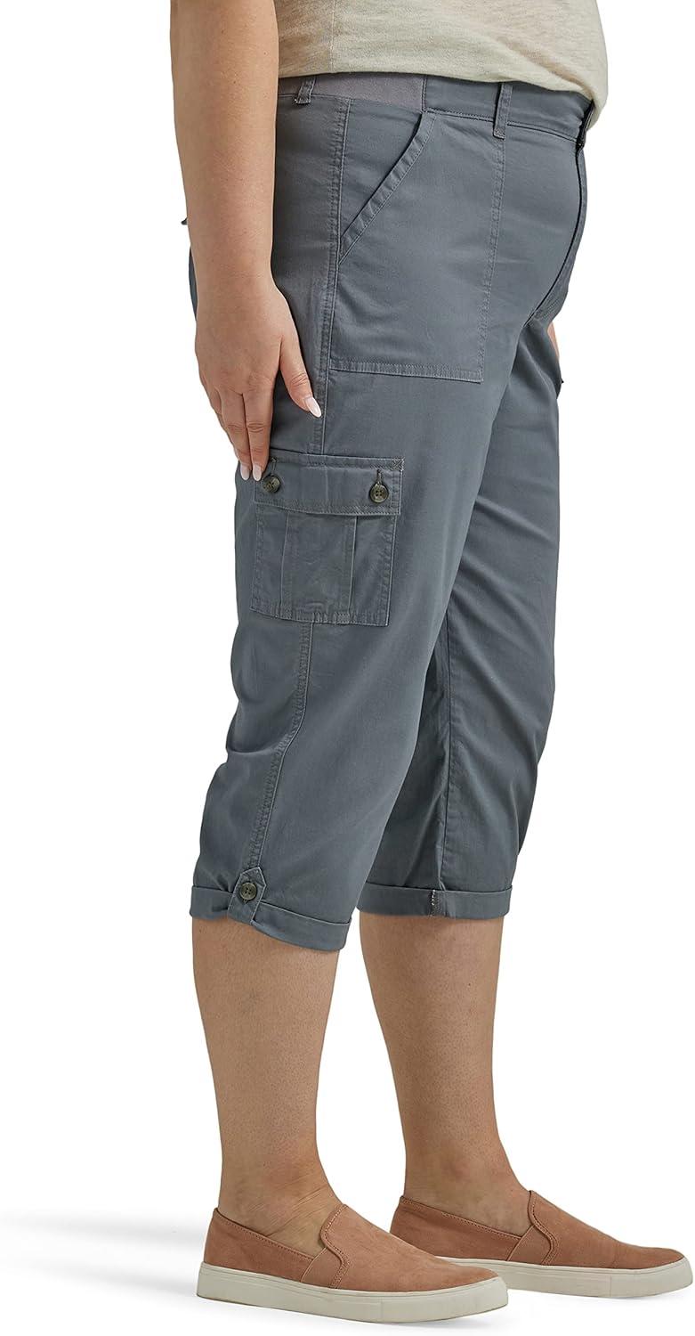 imageLee Womens Plus Size Ultra Lux Comfort with Flextogo Cargo Capri PantTech Gray