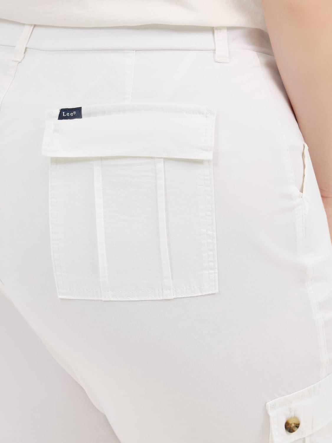 imageLee Womens Plus Size Ultra Lux Comfort with Flextogo Cargo Capri PantWhite