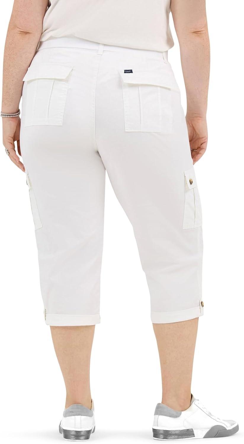 imageLee Womens Plus Size Ultra Lux Comfort with Flextogo Cargo Capri PantWhite