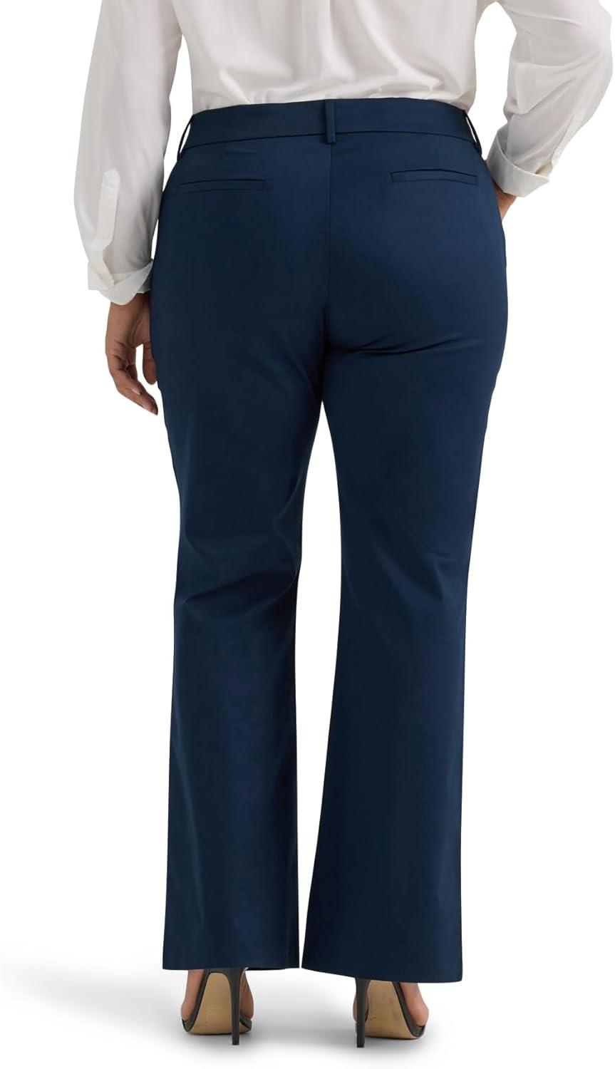 imageLee Womens Plus Size Wrinkle Free Mid Rise Bootcut PantRivet Navy