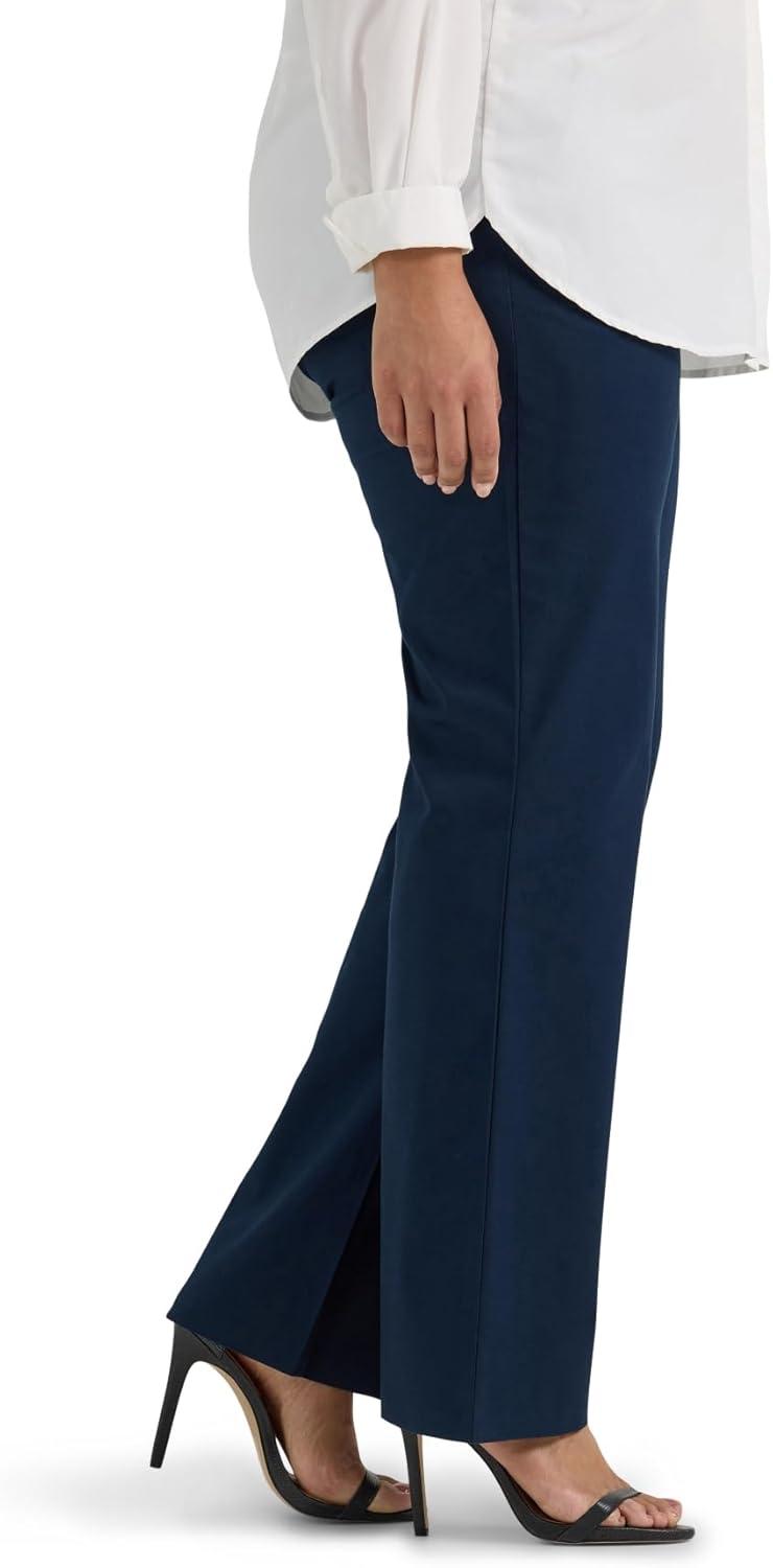 imageLee Womens Plus Size Wrinkle Free Mid Rise Bootcut PantRivet Navy