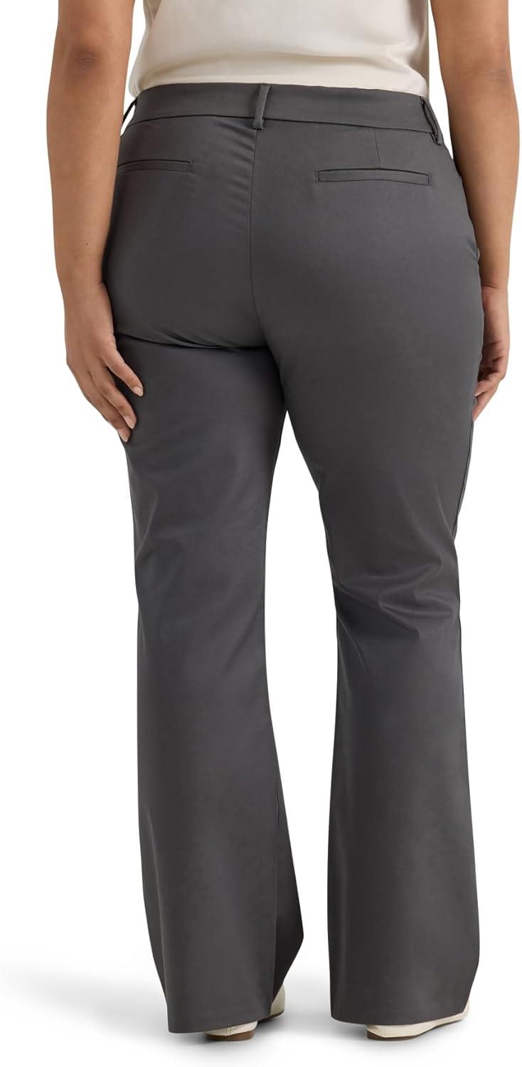 imageLee Womens Plus Size Wrinkle Free Mid Rise Bootcut PantStatic Gray