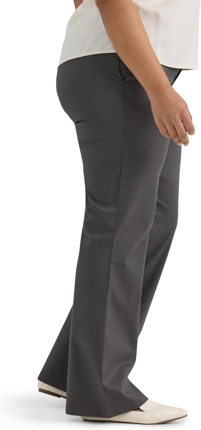 imageLee Womens Plus Size Wrinkle Free Mid Rise Bootcut PantStatic Gray