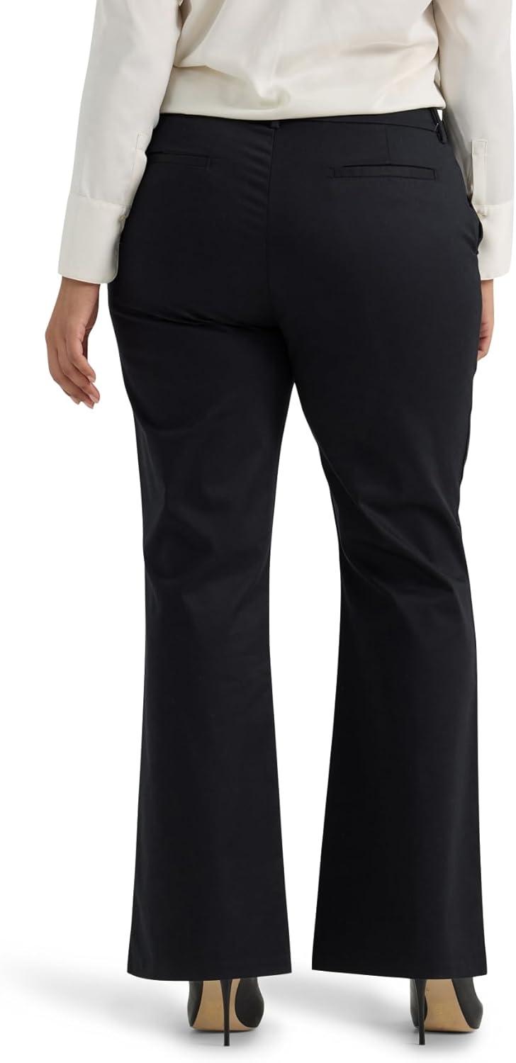 imageLee Womens Plus Size Wrinkle Free Mid Rise Bootcut PantUnionall Black