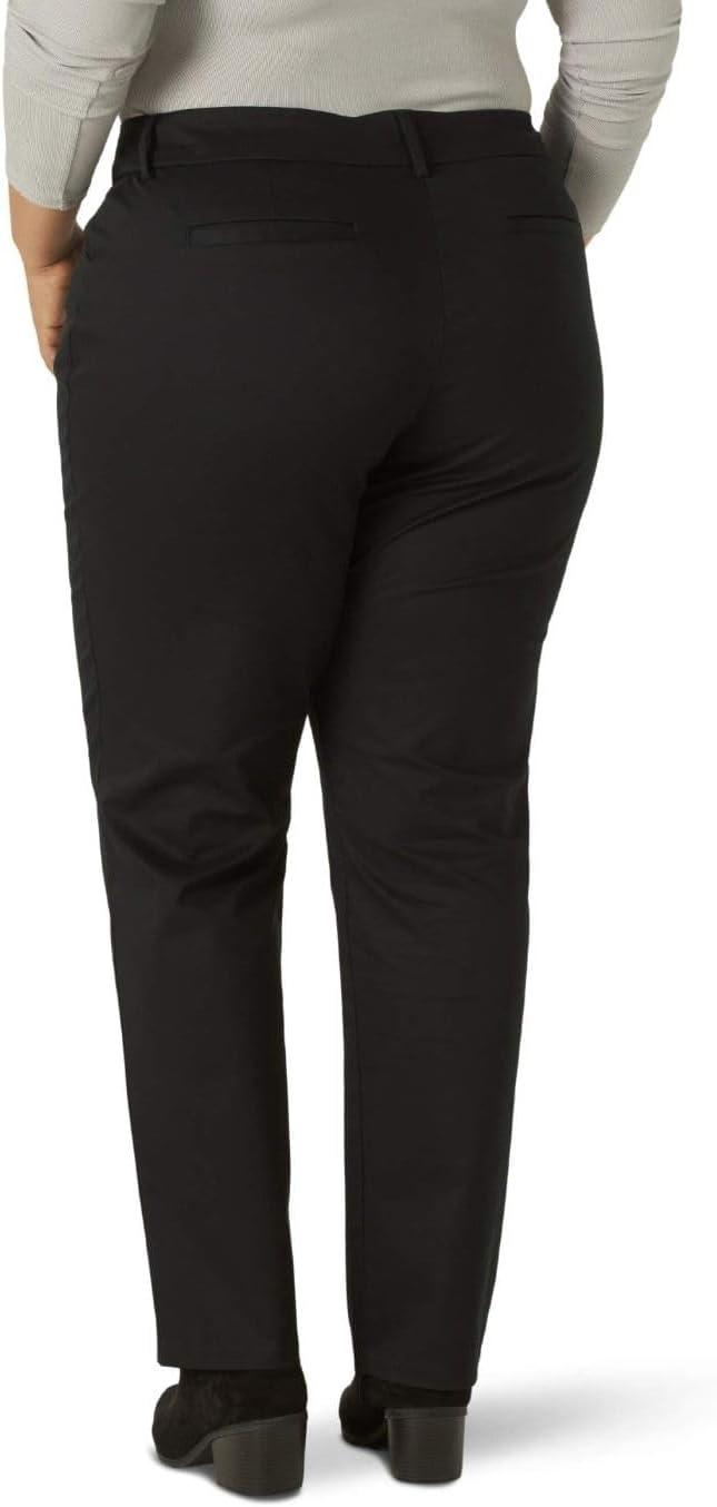 imageLee Womens Plus Size Wrinkle Free Relaxed Fit Straight Leg PantBlack