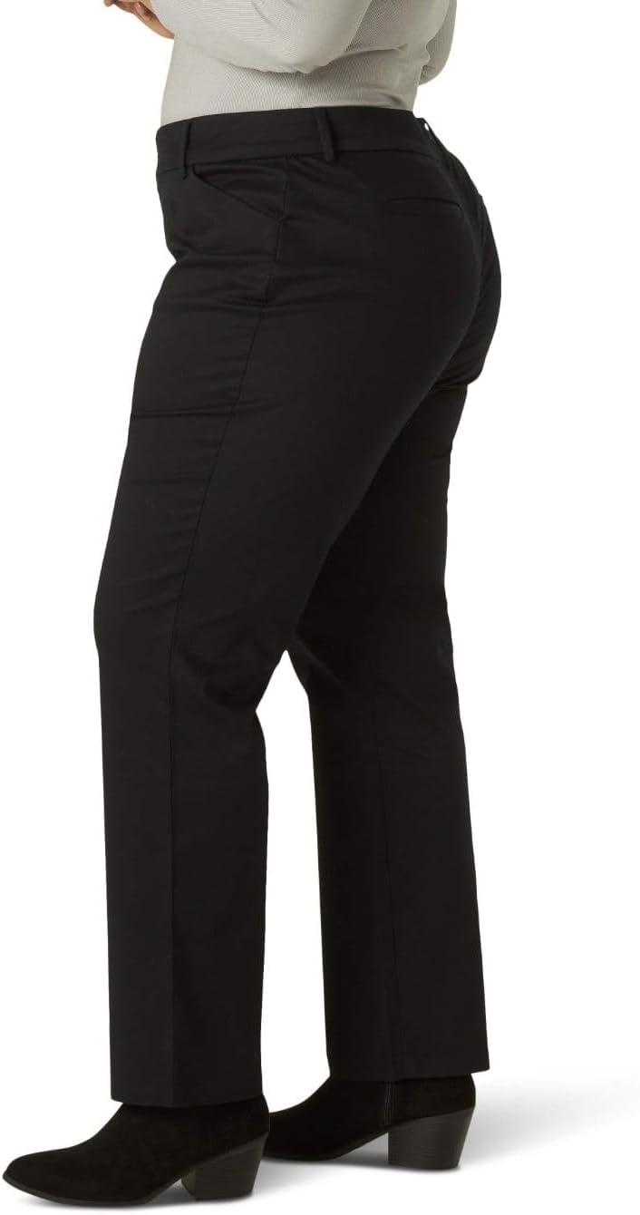 imageLee Womens Plus Size Wrinkle Free Relaxed Fit Straight Leg PantBlack