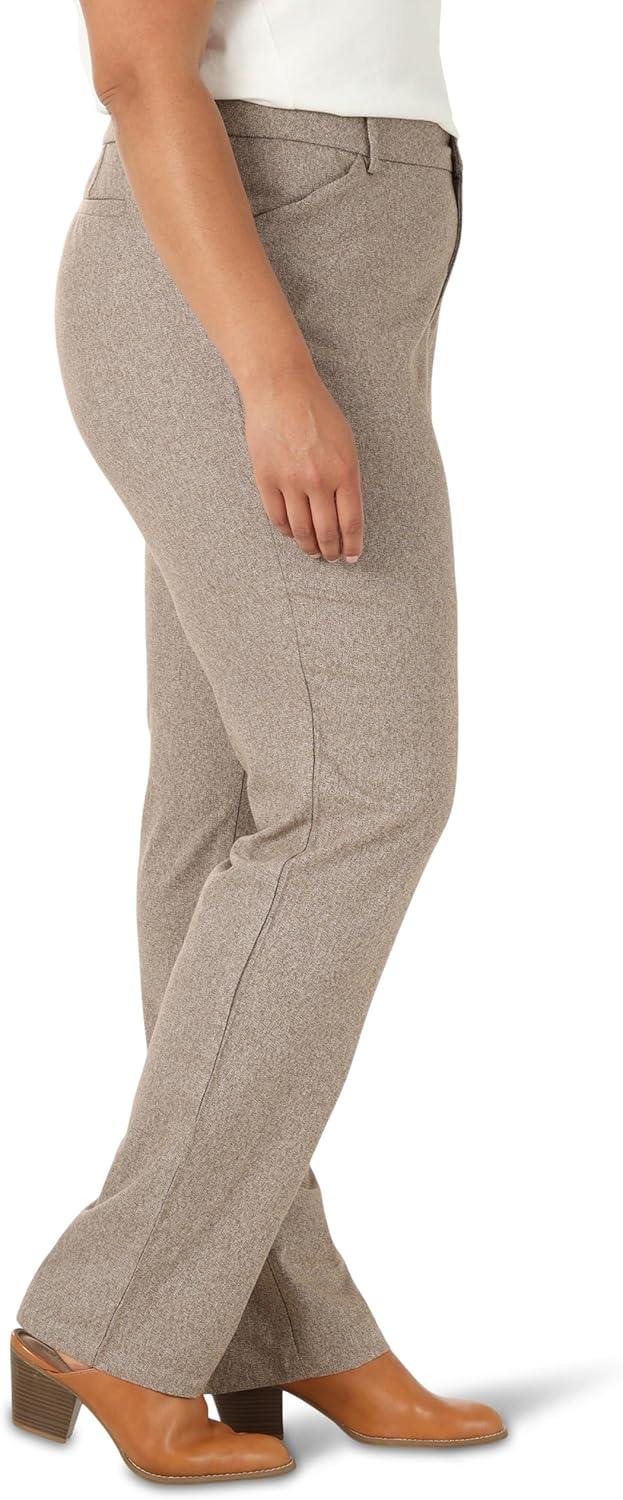 imageLee Womens Plus Size Wrinkle Free Relaxed Fit Straight Leg PantDark Earth