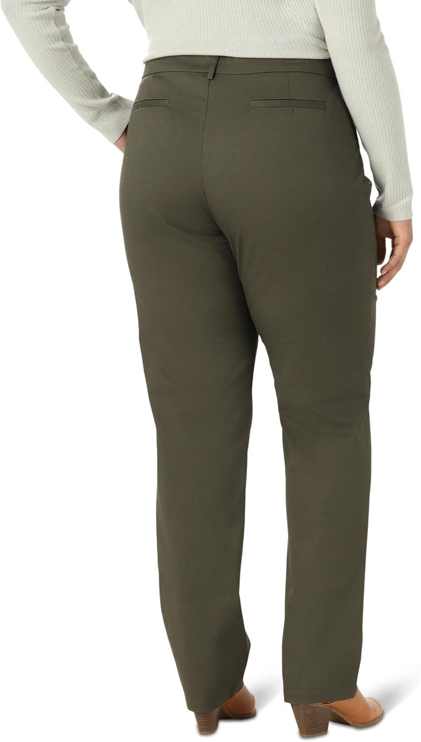imageLee Womens Plus Size Wrinkle Free Relaxed Fit Straight Leg PantFrontier Olive