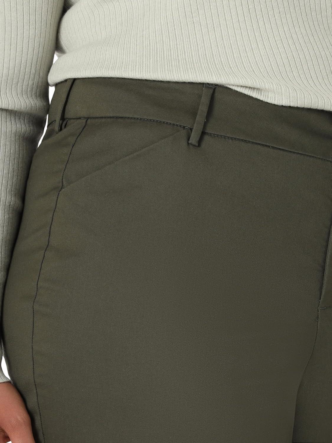 imageLee Womens Plus Size Wrinkle Free Relaxed Fit Straight Leg PantFrontier Olive