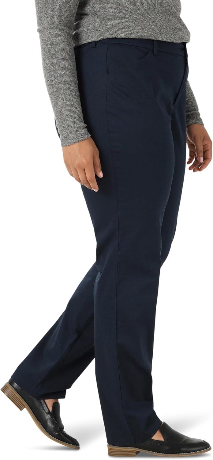 imageLee Womens Plus Size Wrinkle Free Relaxed Fit Straight Leg PantImperial Blue