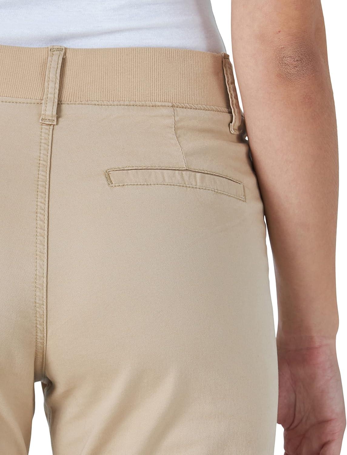 imageLee Womens Relaxed Fit Austyn Knit Waist Cargo Capri PantCaf