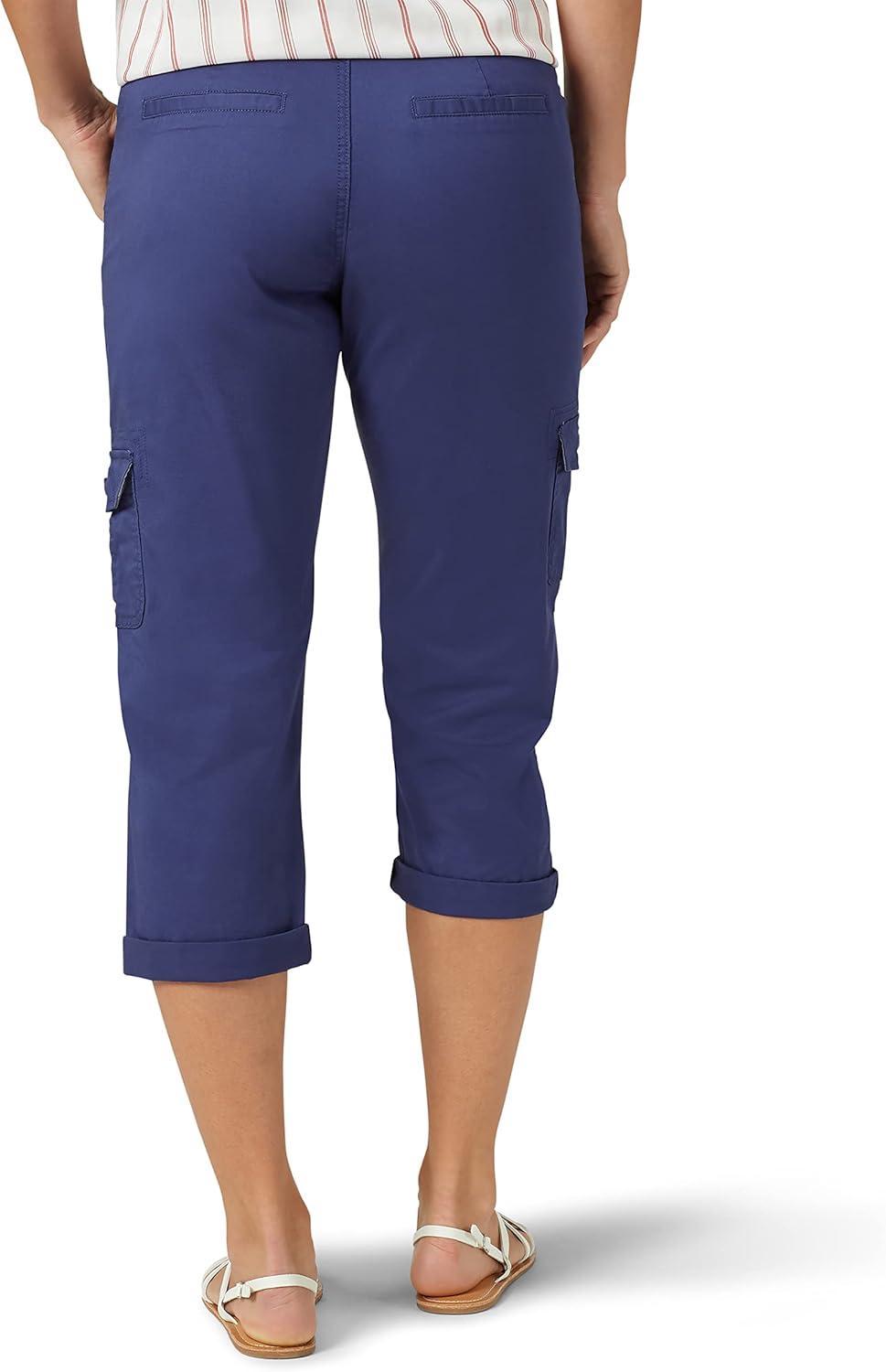 imageLee Womens Relaxed Fit Austyn Knit Waist Cargo Capri PantInk Blue