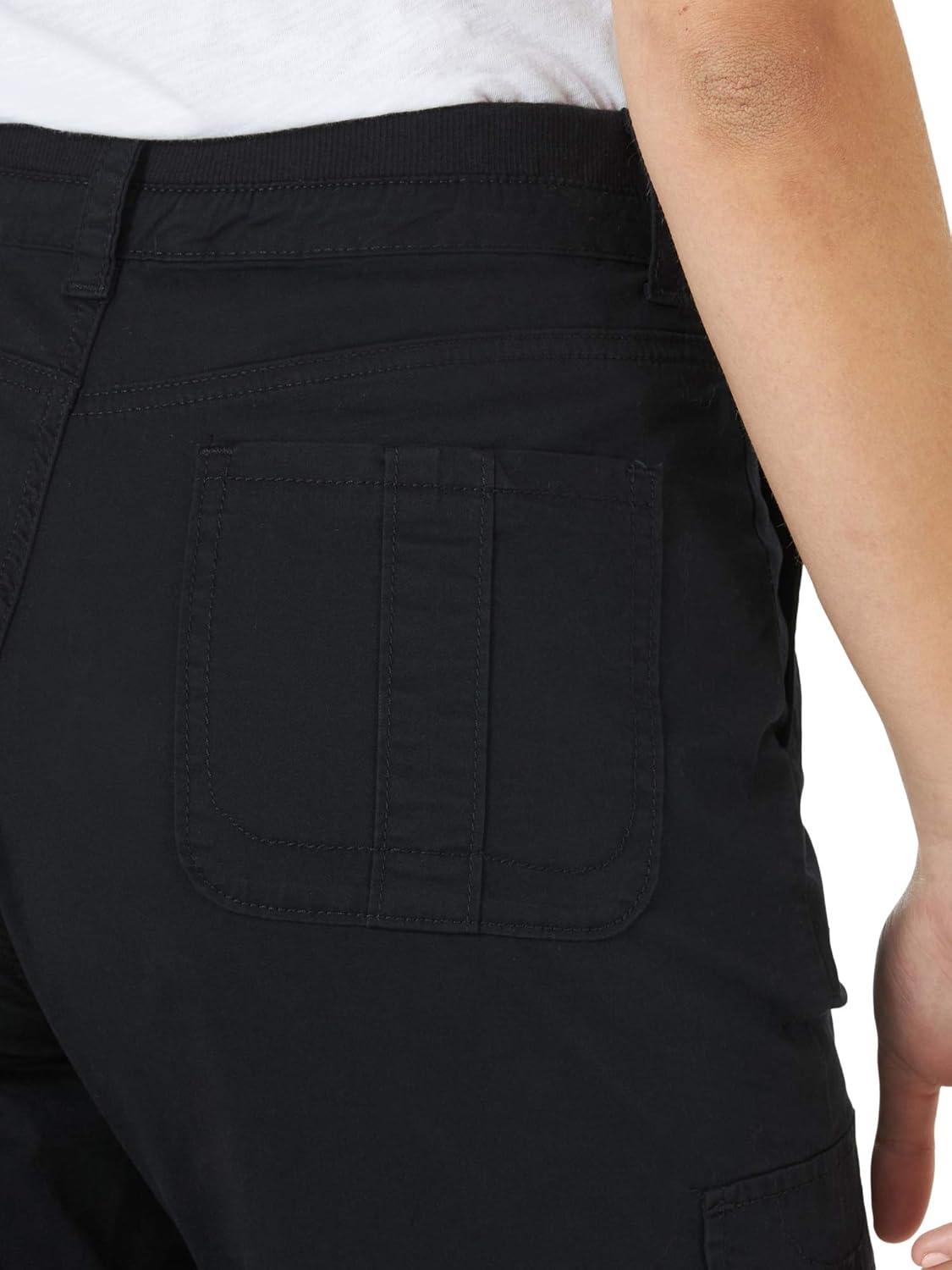 imageLee Womens Relaxed Fit Avey Knit Waist Cargo Bermuda ShortBlack