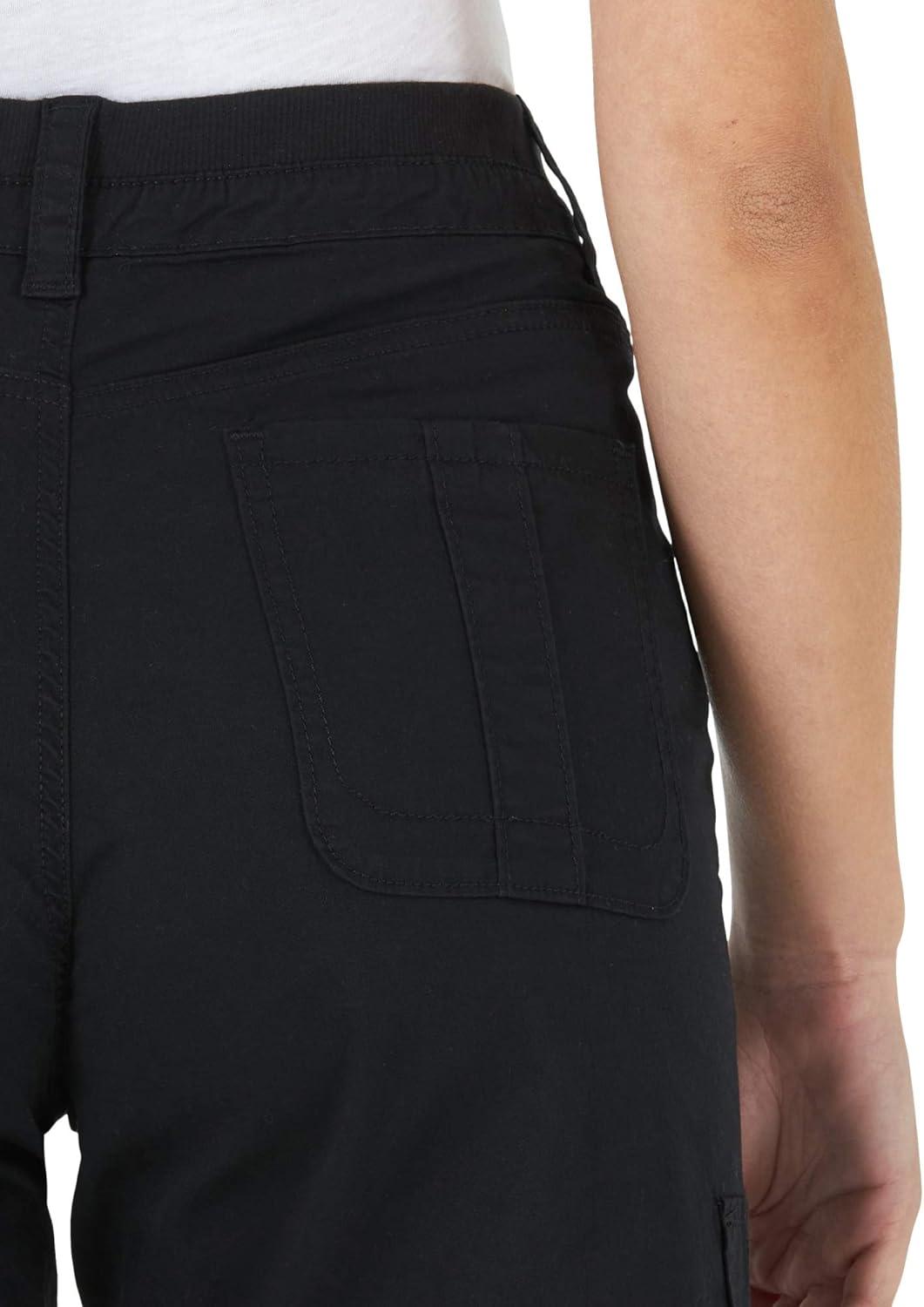 imageLee Womens Relaxed Fit Avey Knit Waist Cargo Bermuda ShortBlack