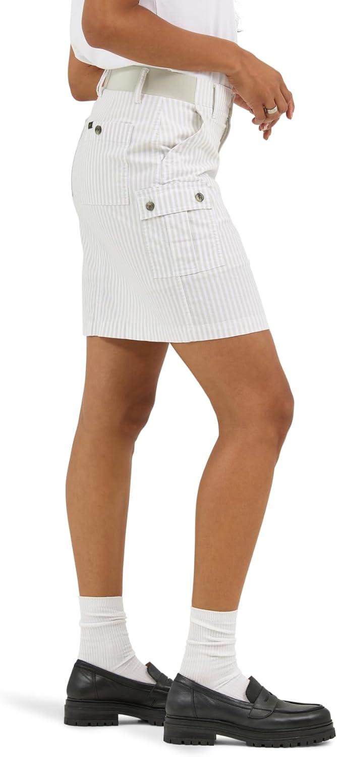 imageLee Womens Ultra Lux Comfort with Flextogo Cargo SkortObsidian Gray Stripe