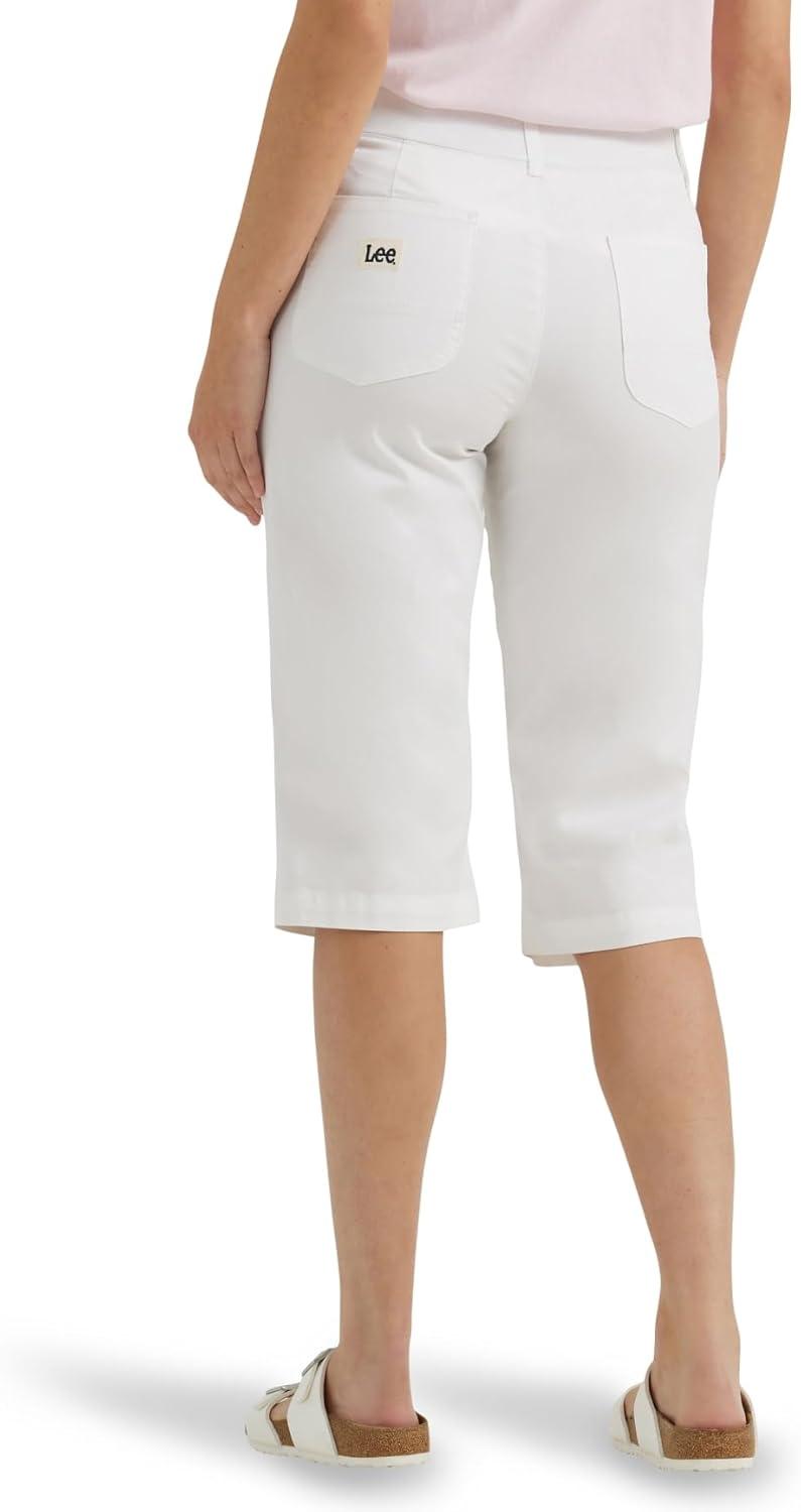 imageLee Womens Ultra Lux Comfort with Flextogo Utility Skimmer Capri PantBright White