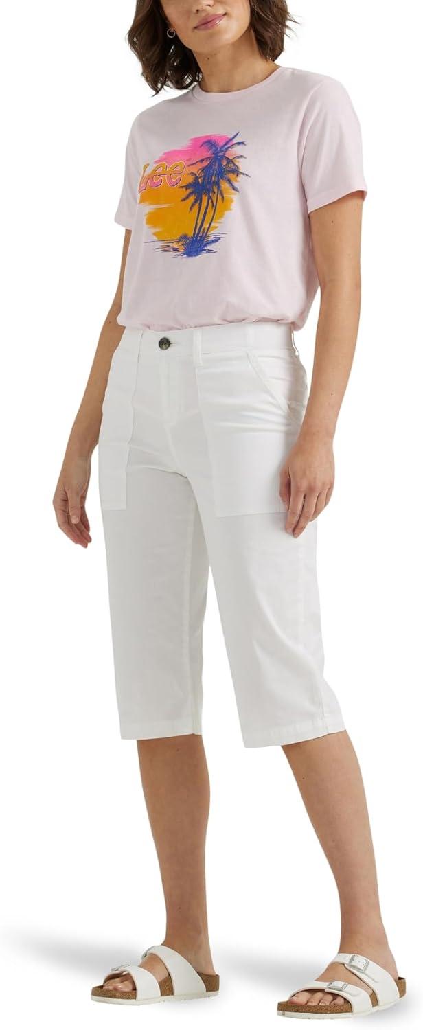 imageLee Womens Ultra Lux Comfort with Flextogo Utility Skimmer Capri PantBright White