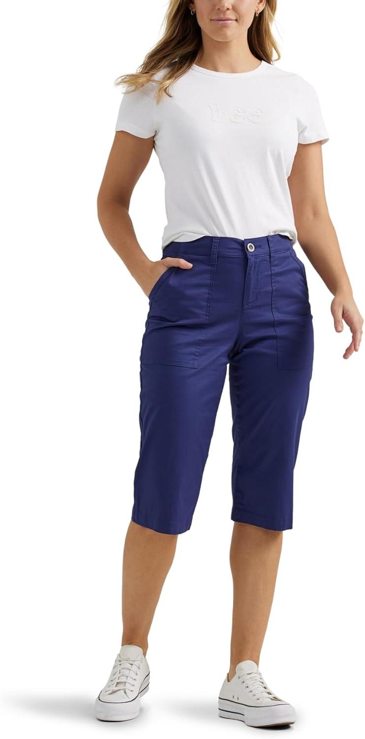 imageLee Womens Ultra Lux Comfort with Flextogo Utility Skimmer Capri PantMedieval Blue