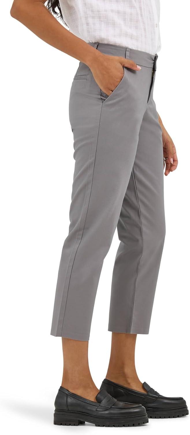 imageLee Womens Wrinkle Free 23quot Capri PantHd Lee Gray