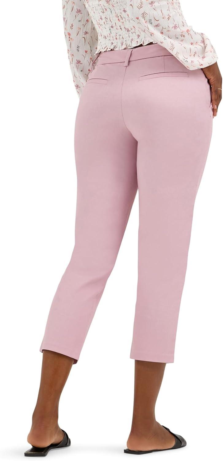 imageLee Womens Wrinkle Free 23quot Capri PantSoft Mauve