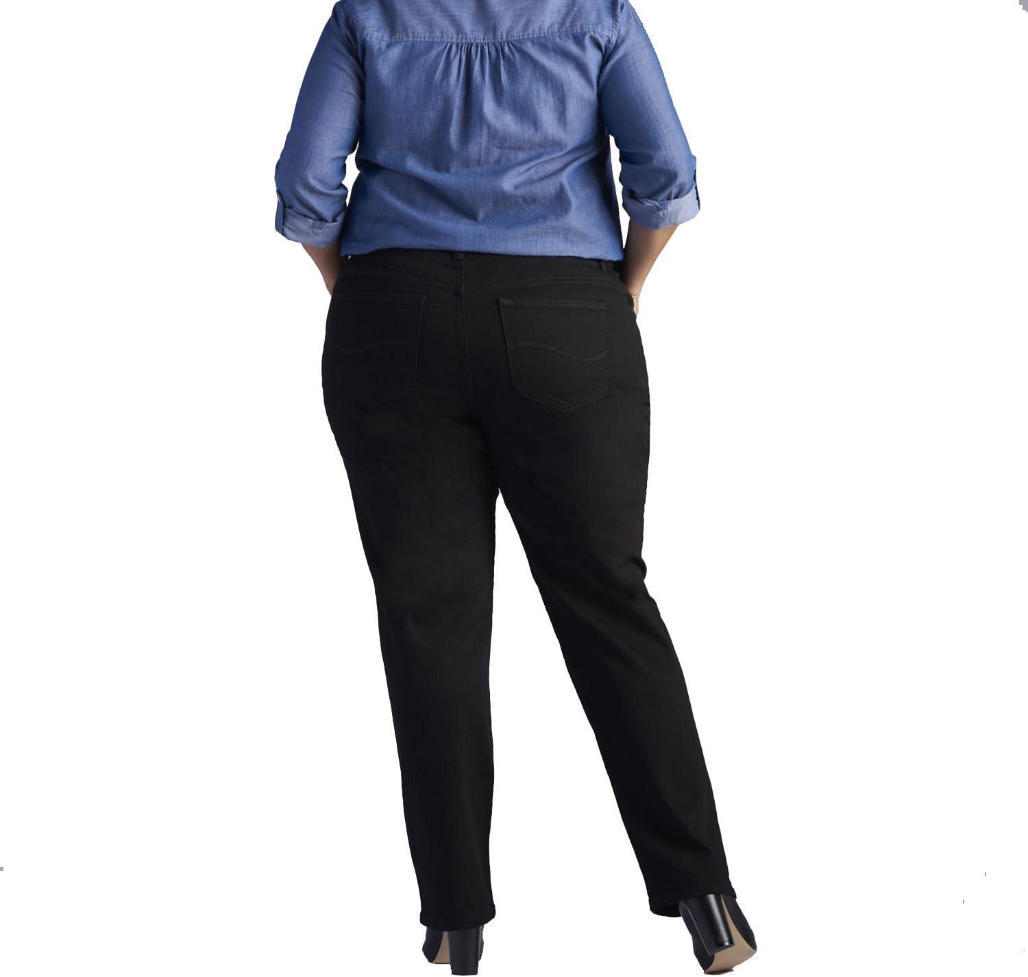 imageLee Womens Wrinkle Free Relaxed Fit Straight Leg PantAuthentic Black