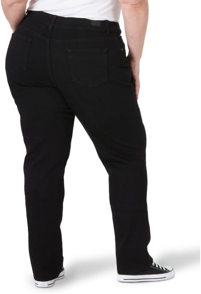 imageLee Womens Wrinkle Free Relaxed Fit Straight Leg PantBlack Onyx