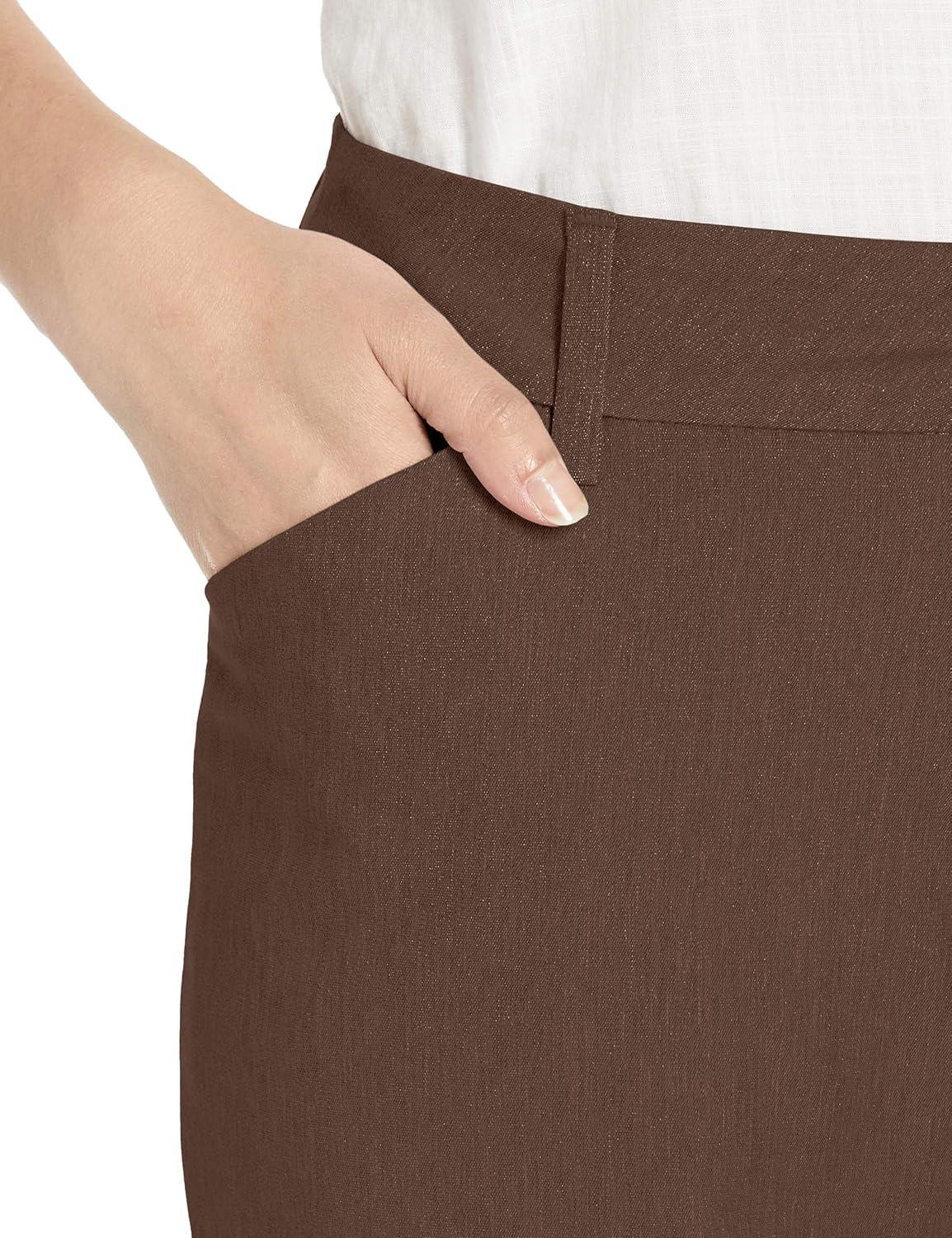 imageLee Womens Wrinkle Free Relaxed Fit Straight Leg PantChestnut Herringbone