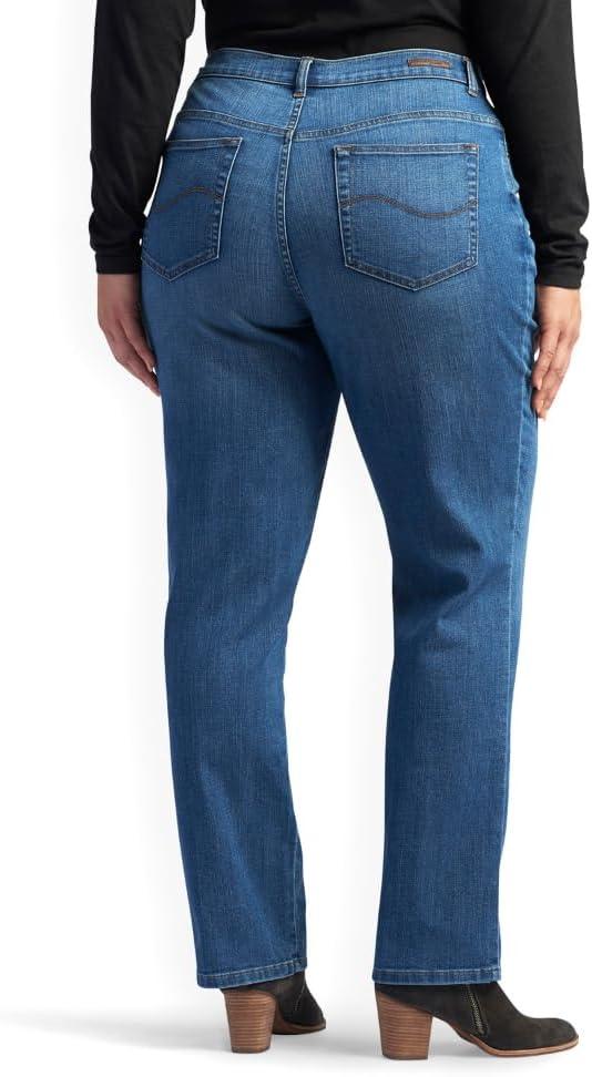 imageLee Womens Wrinkle Free Relaxed Fit Straight Leg PantMeridian