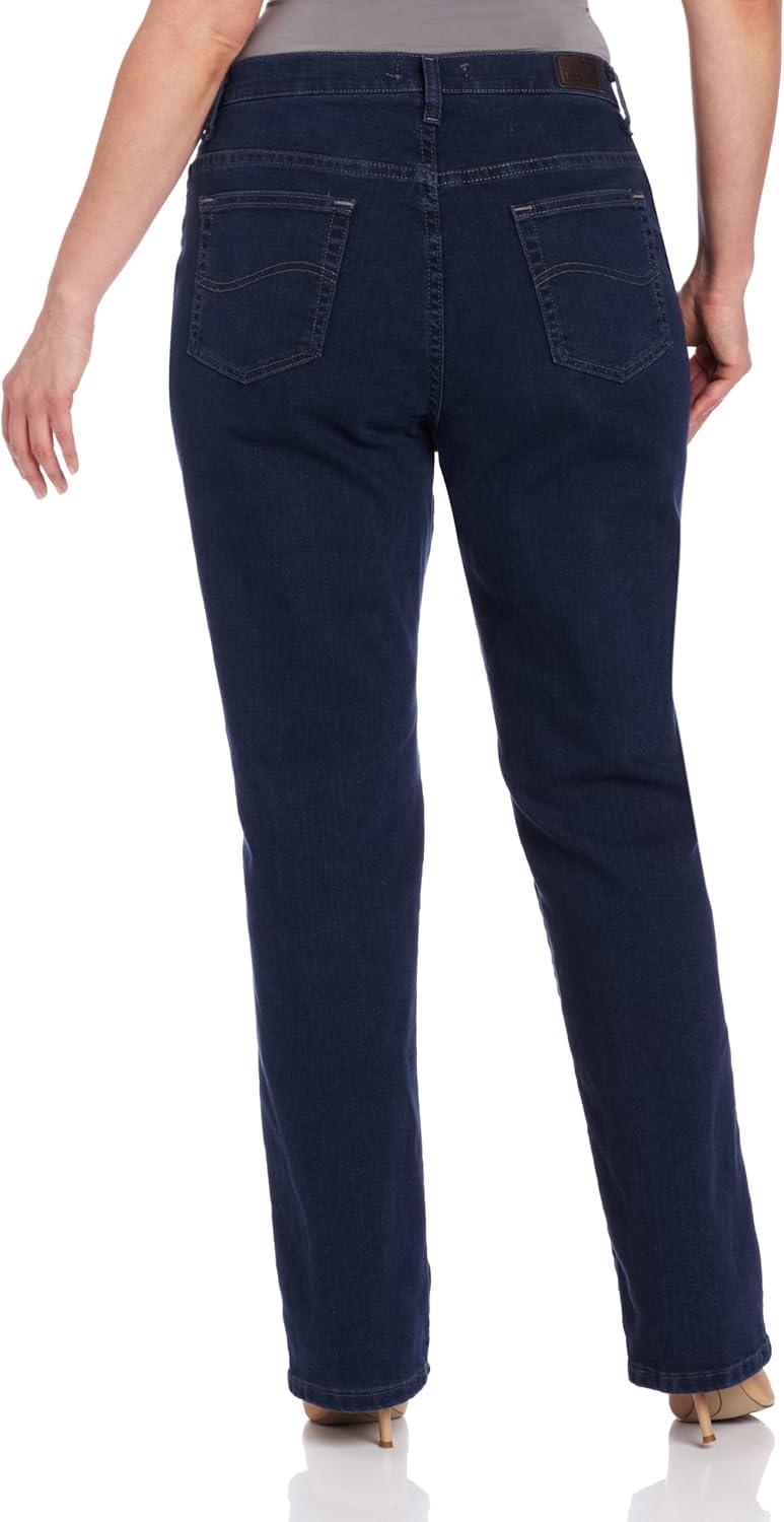 imageLee Womens Wrinkle Free Relaxed Fit Straight Leg PantPremium Dark