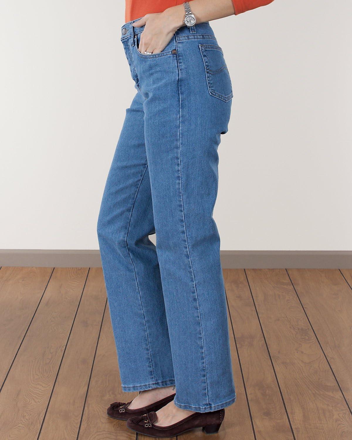 imageLee Womens Wrinkle Free Relaxed Fit Straight Leg PantPremium Stonewash