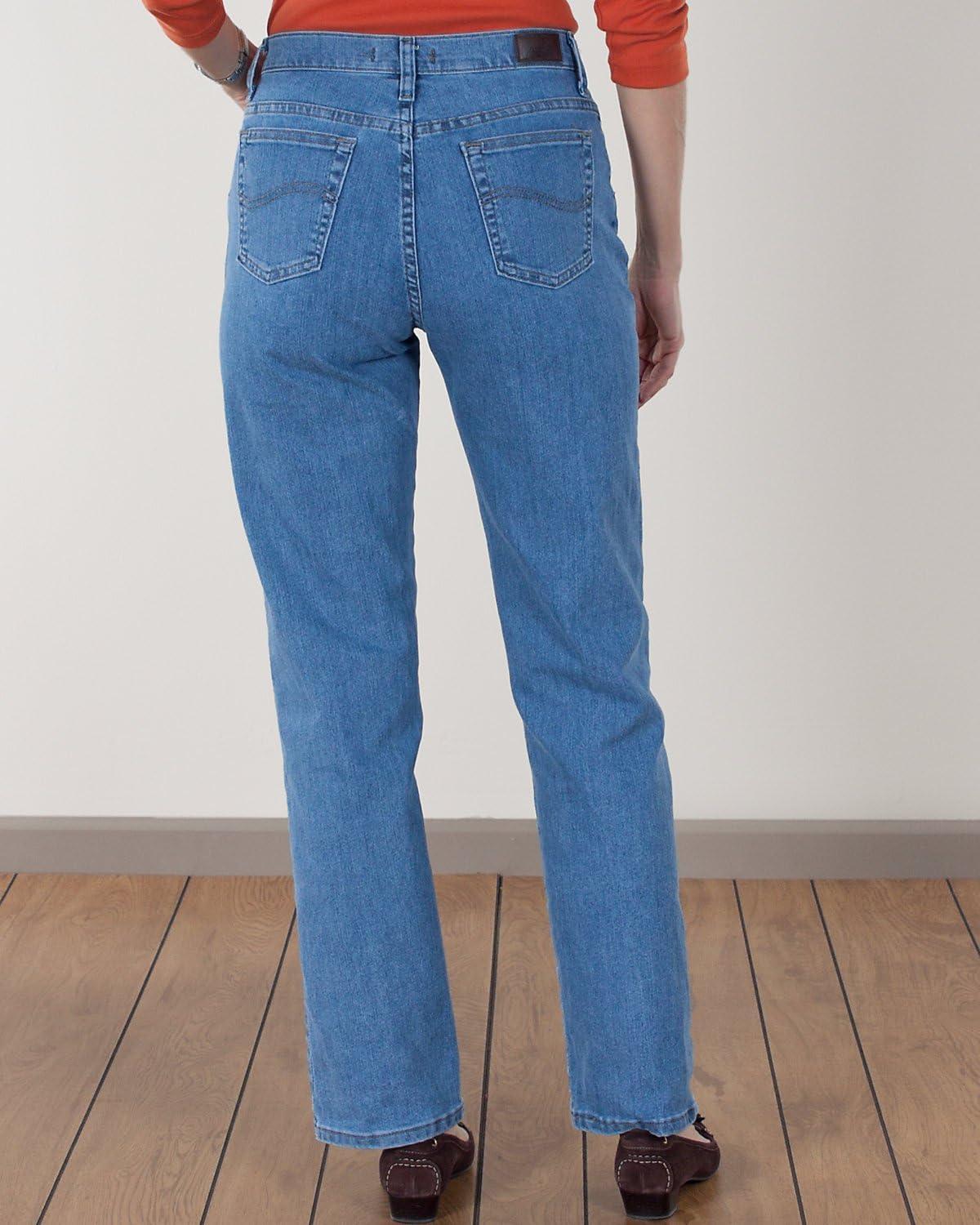 imageLee Womens Wrinkle Free Relaxed Fit Straight Leg PantPremium Stonewash